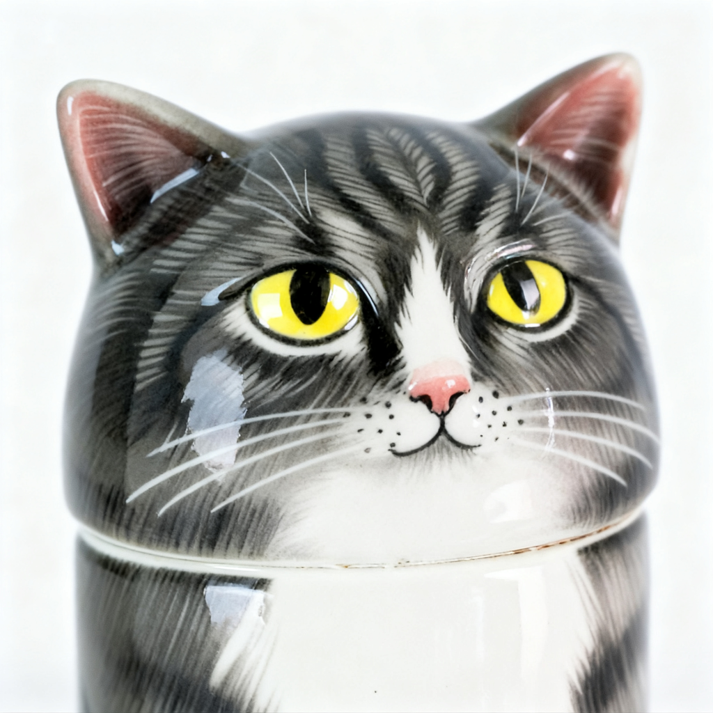 Custom Hand-Painted Tabby Cat Ceramic Pet Urn for Ashes - Personalized Memorial Keepsake with Pet Photo Customization, Dignified Cremation Urn for Small Cats, Home Decor Pet Resting Container